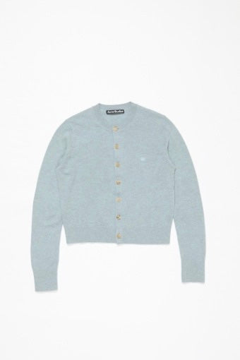 Cardigan Yak Wool Fitted Dusty Blue