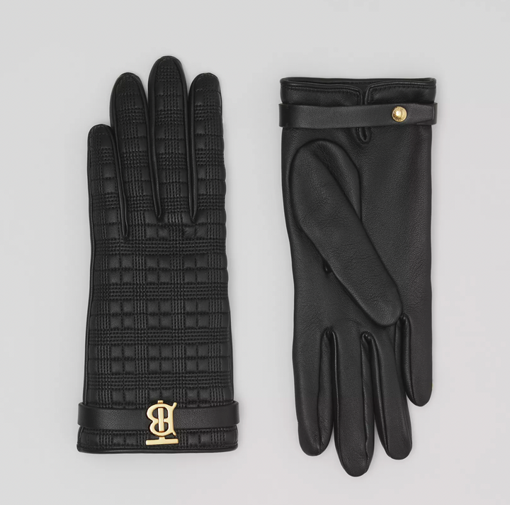 Cashmere-lined Quilted Leather Gloves