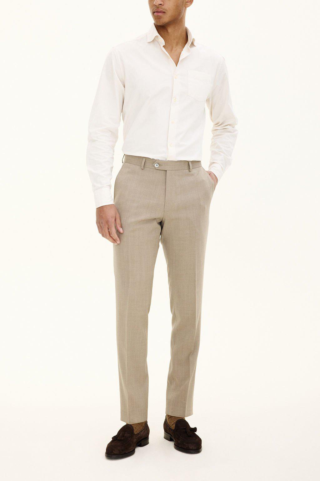 Denz Wool Trousers Nubuck Beige