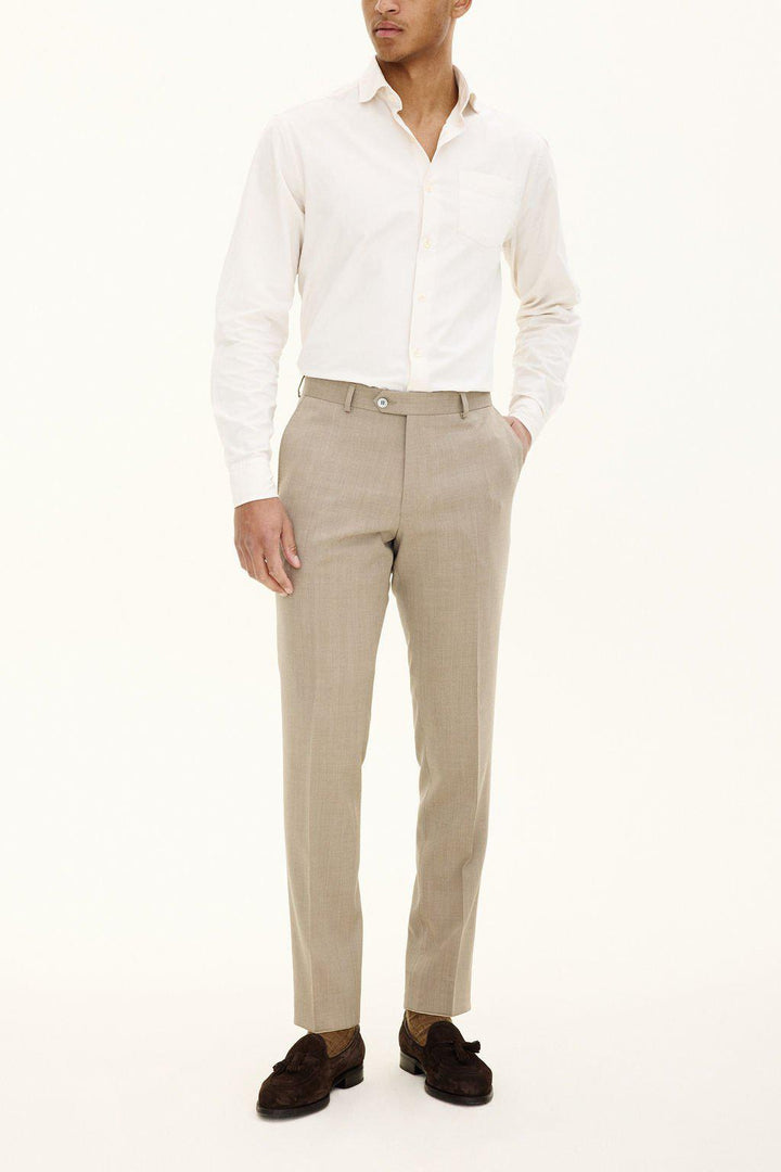 Denz Wool Trousers Nubuck Beige