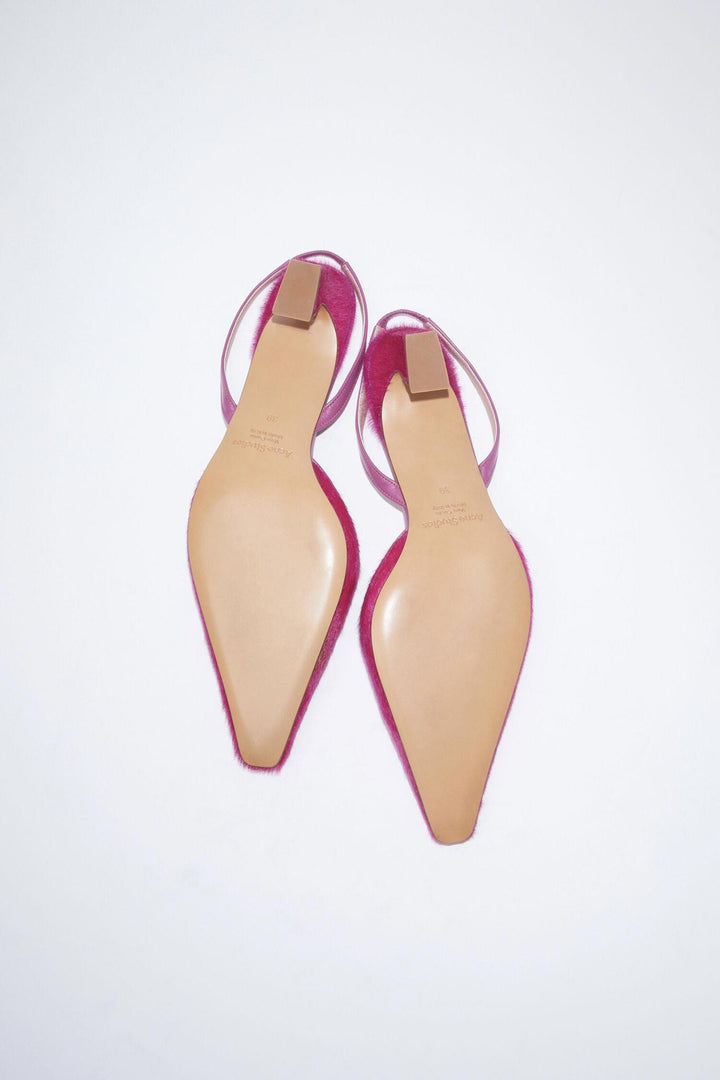 ACNE STUDIOS - Hairy Leather Slingback Pumps - Dale