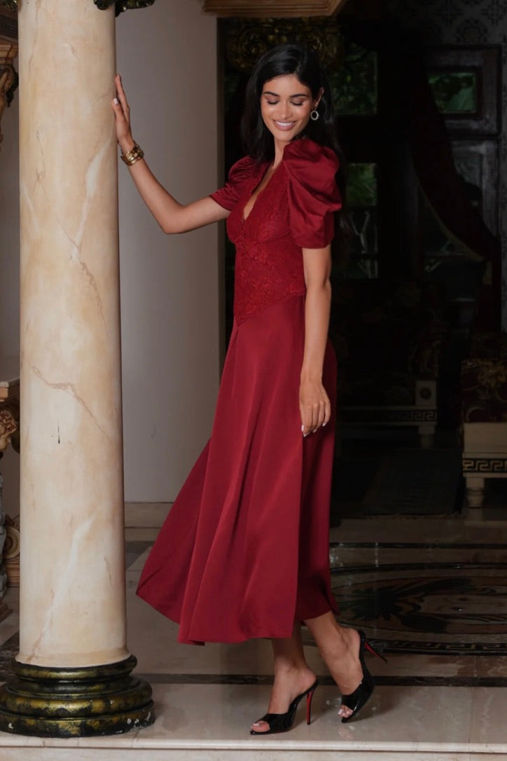 Francis Midi Dress Red
