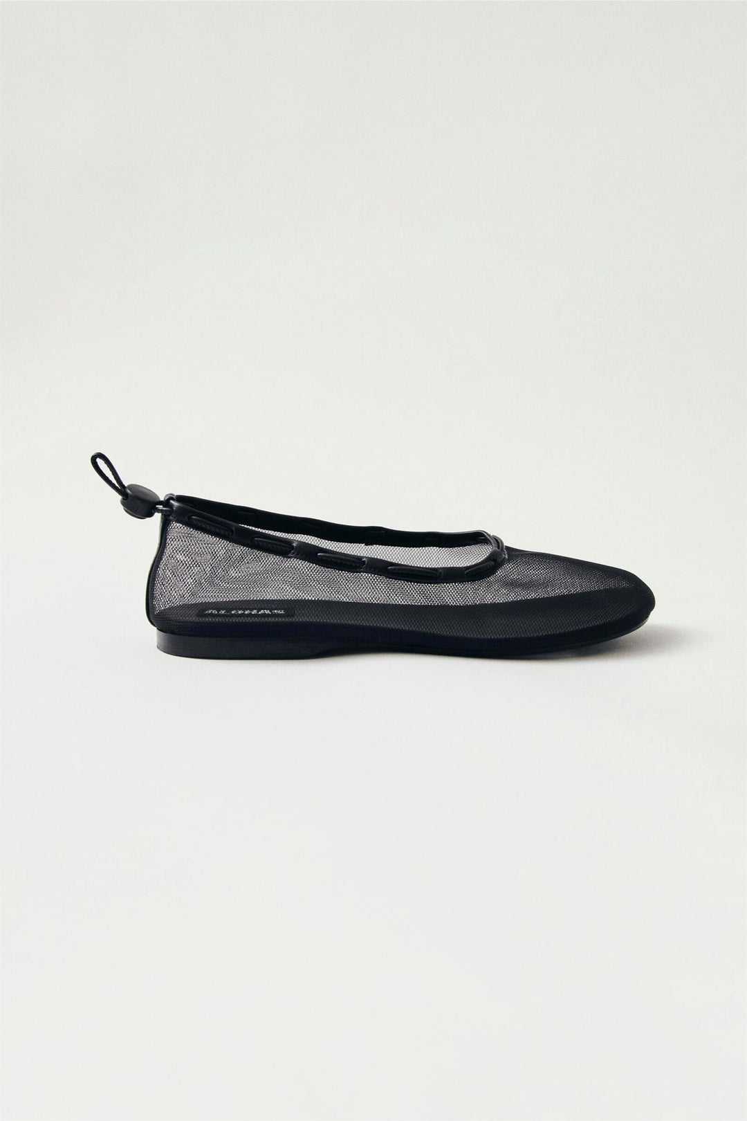 Gill Mesh Black Leather Ballet Flats