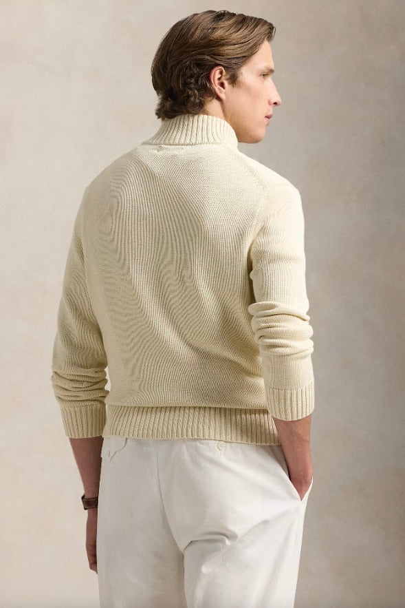 Cotton Quarter-Zip Jumper Andover Cream