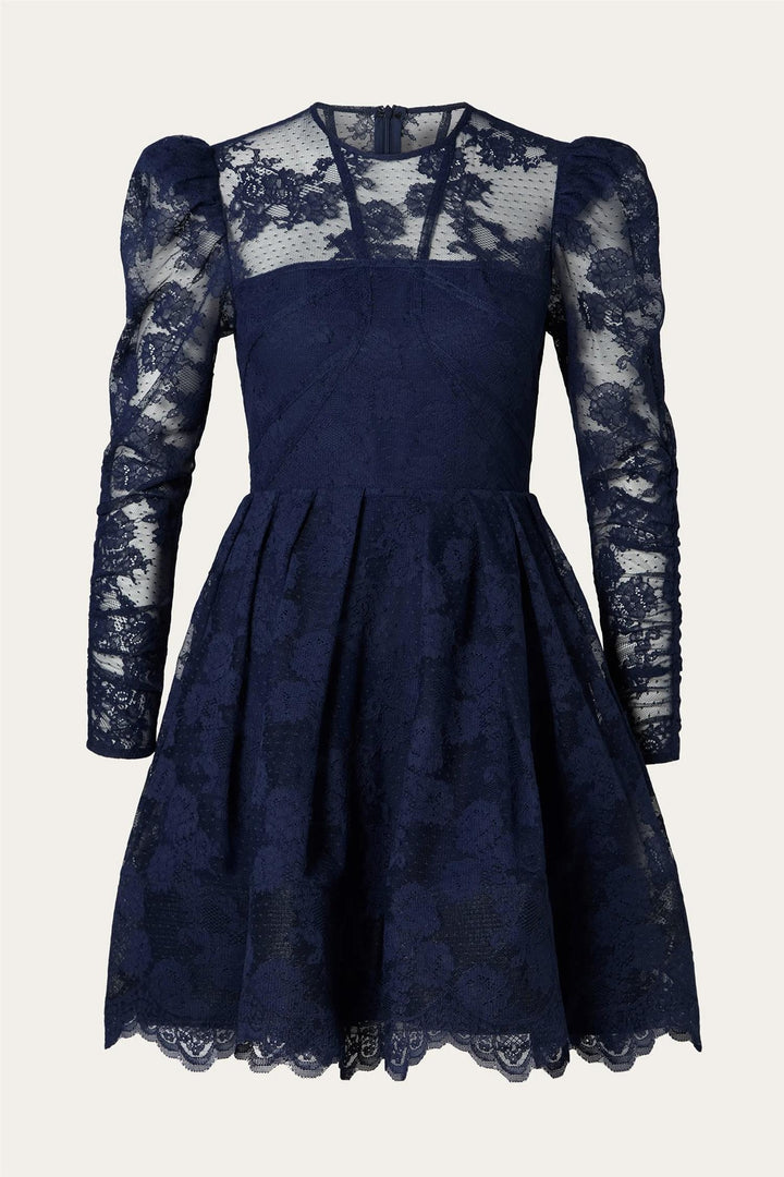 BY MALINA Leoni Lace Mini Dress Dark Blue - Dale
