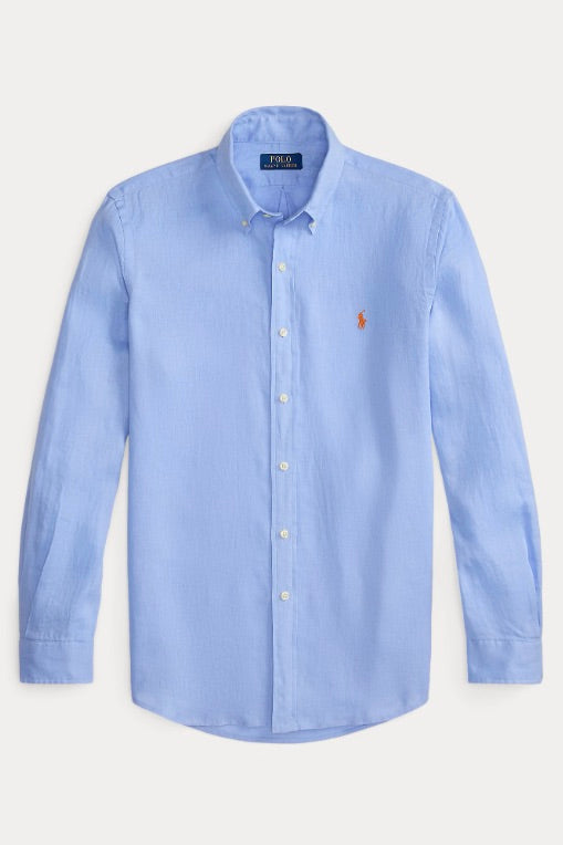 POLO RALPH LAUREN Custom Fit Linen Shirt Austin Blue - Dale