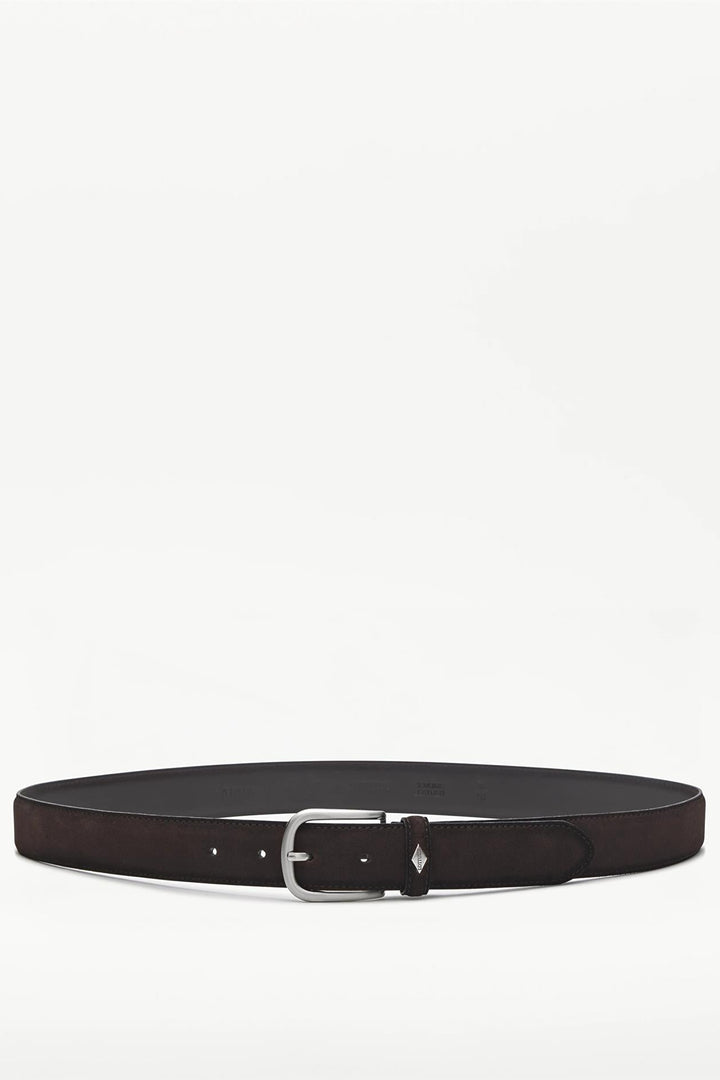 Suede Buckle Belt Mocha Brown