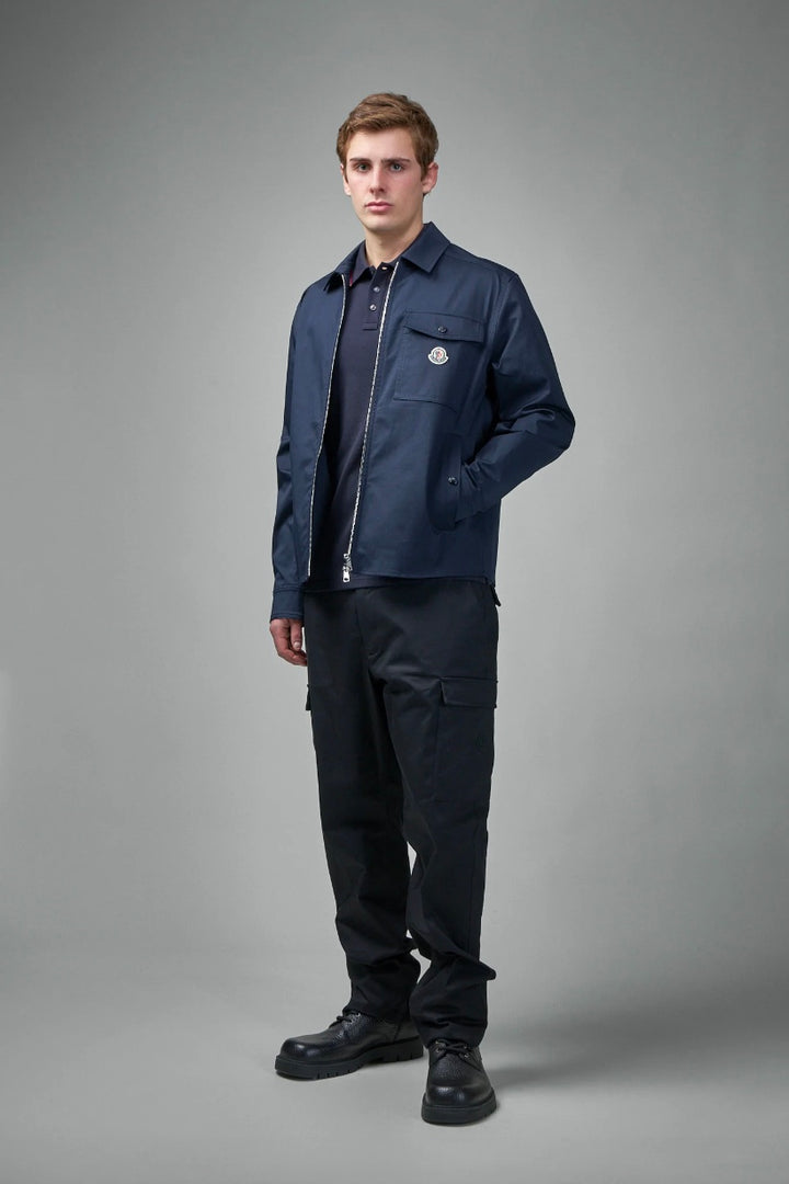 Cotton Gabardine Shirt Jacket Navy