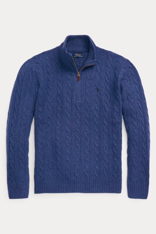 Cable-Knit Wool-Cashmere Jumper Rustic Navy Heather
