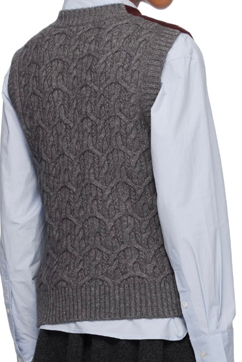 Wool Cashmere Cable Vest