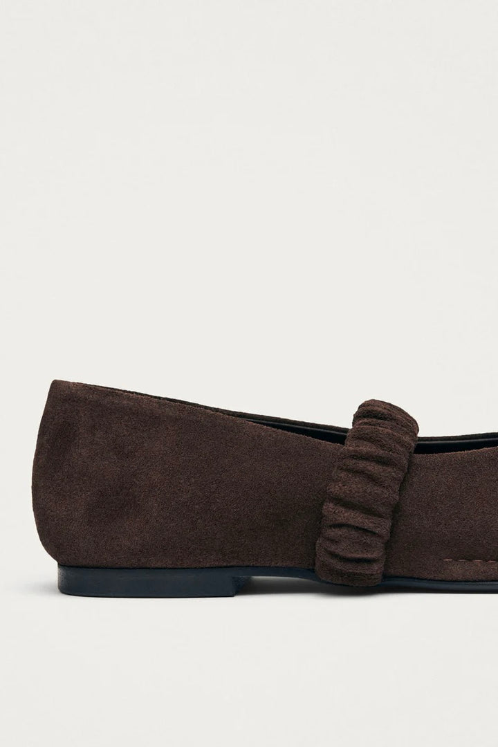 Lautan Suede Brown Leather Ballet Flats
