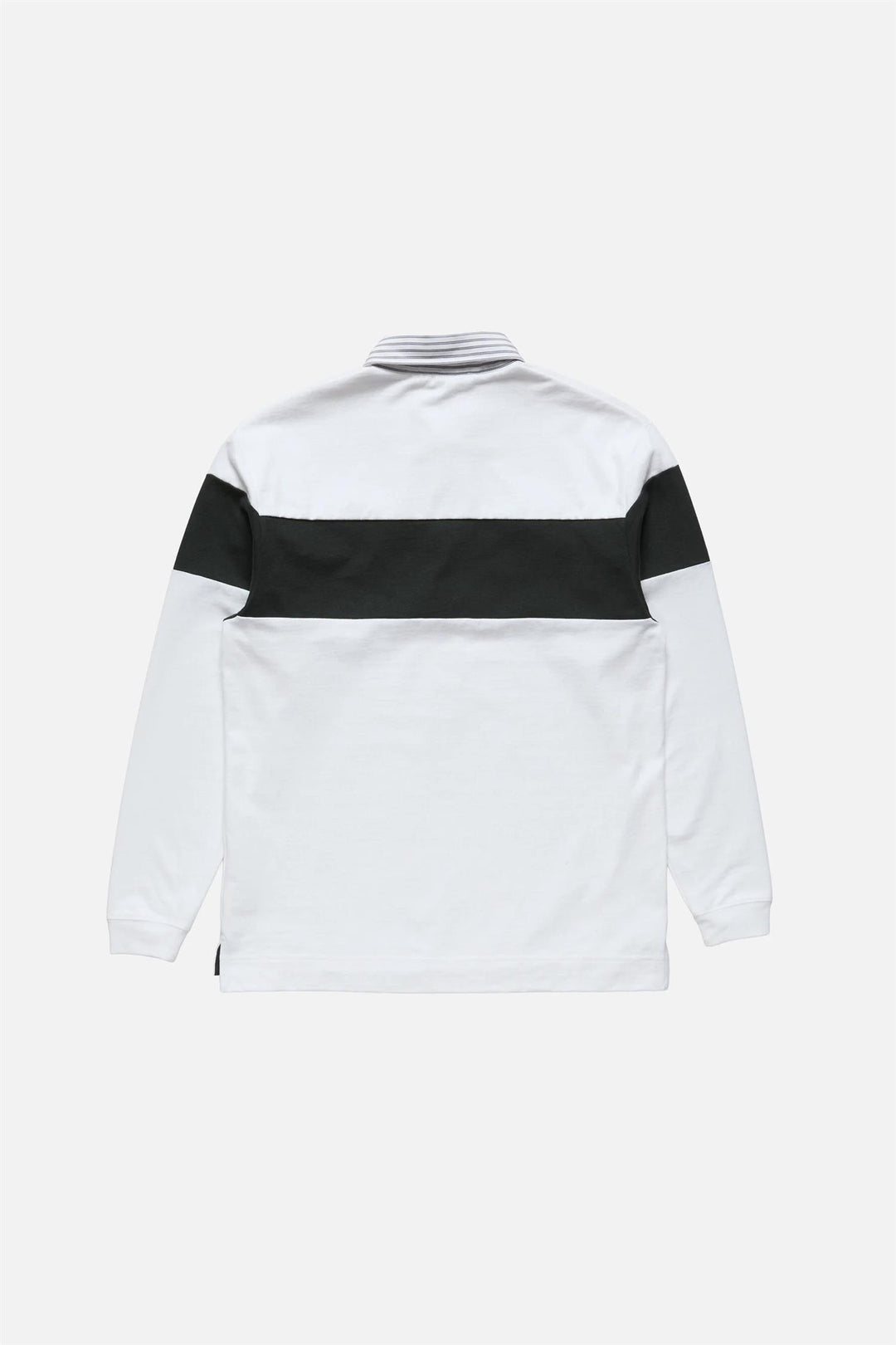 Striped Polo Sweatshirt White/Black