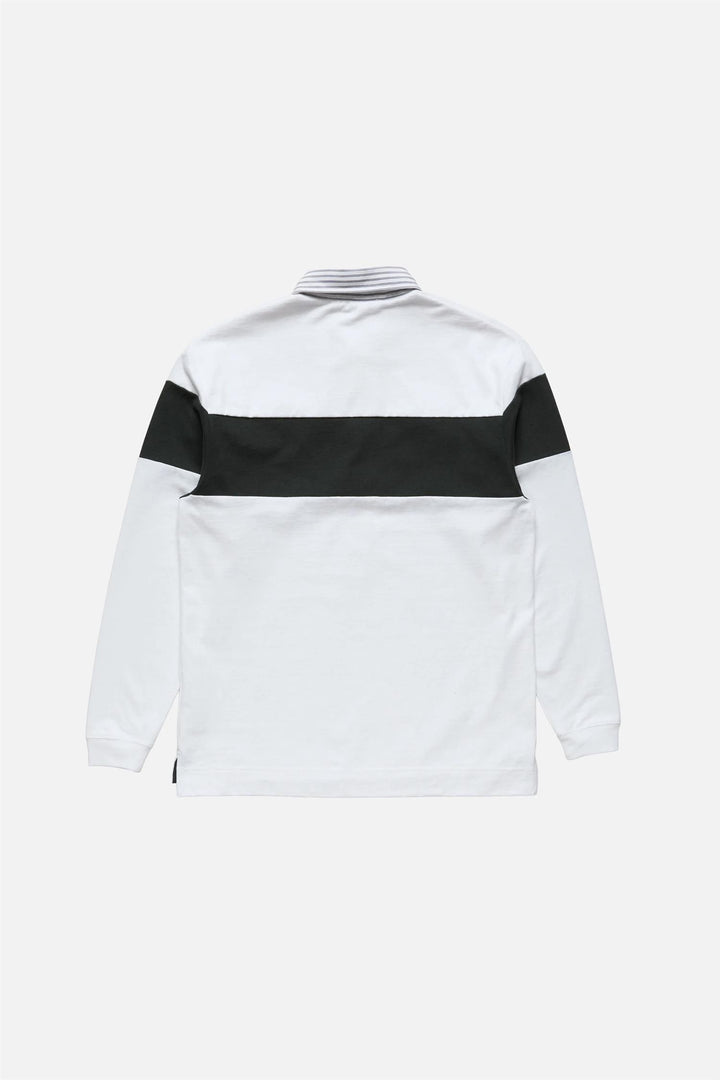 Striped Polo Sweatshirt White/Black
