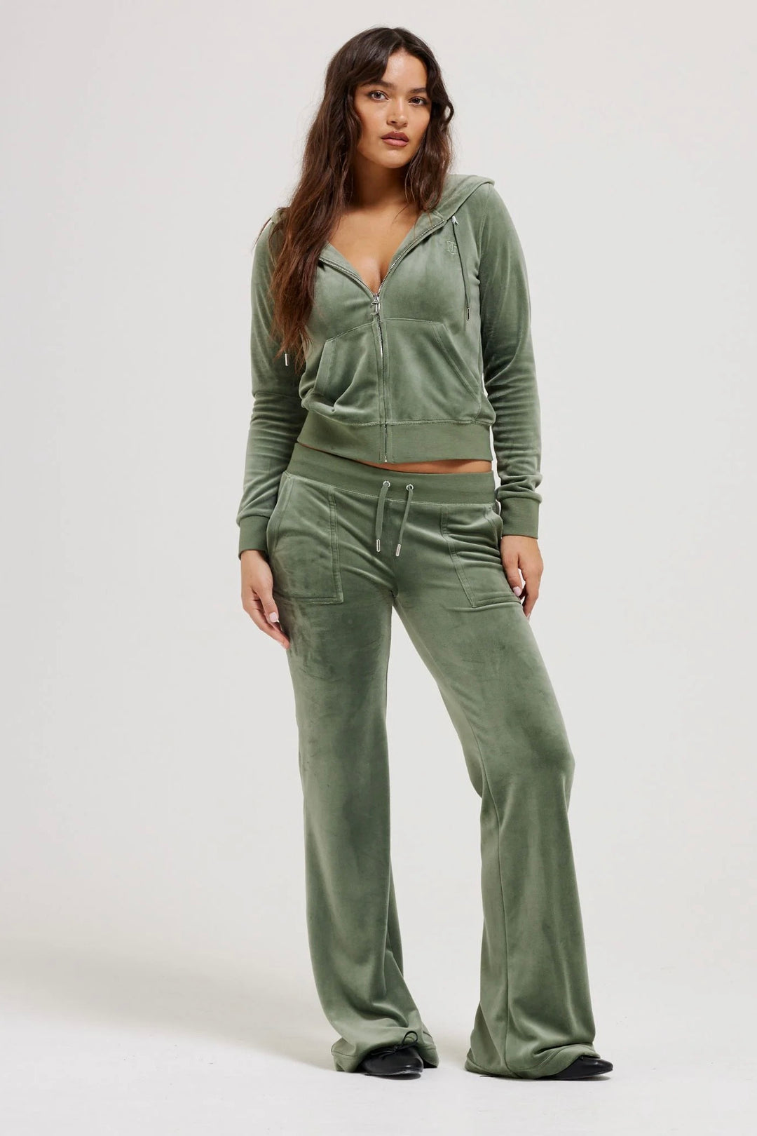 Robertson Classic Velour Zip Thyme