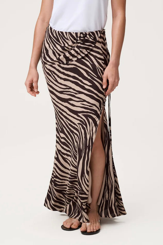 Elba Maxi Skirt Brown Zebra