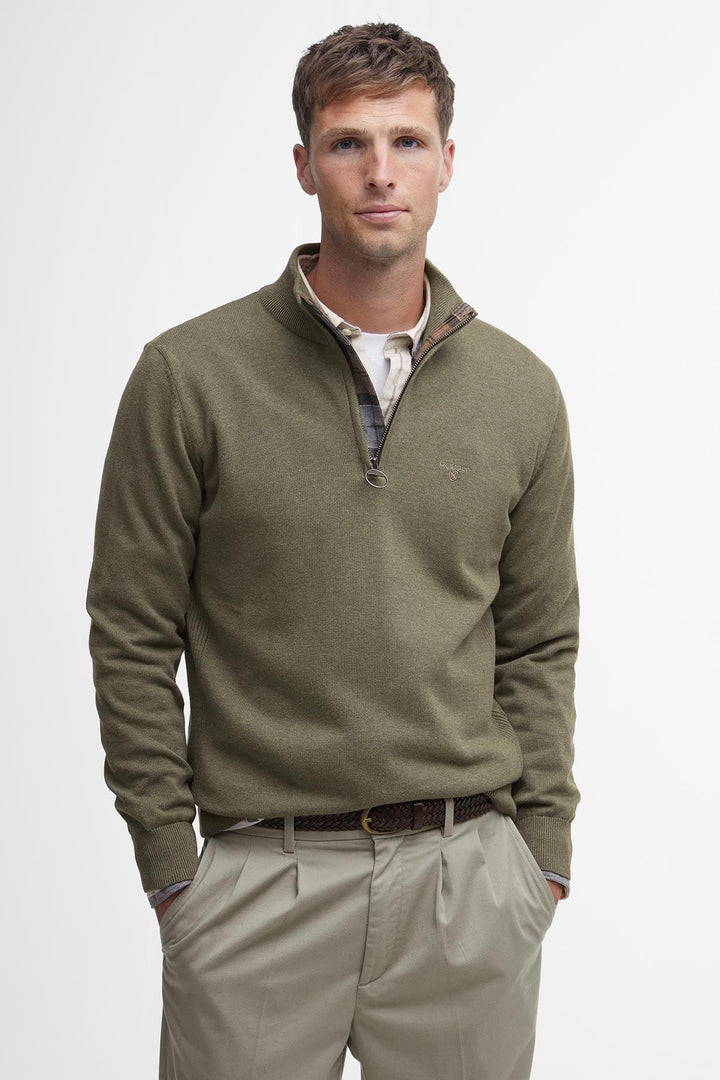 Cotton Half-Zip Vintage Khaki