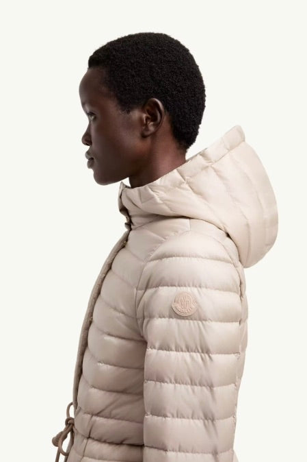Raies Hooded Short Down Jacket Light Beige