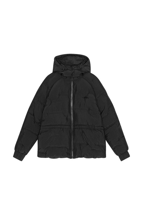 Soft Puffer Short Raglan Jacket - Black