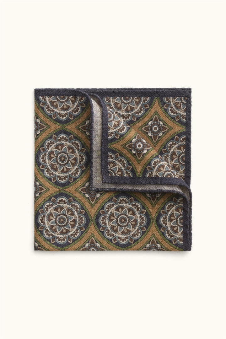 Wool Handkerchief Orange Leaf