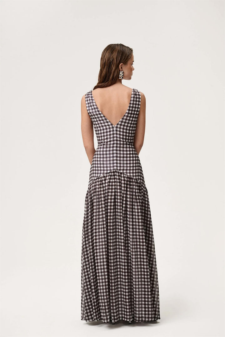 Toulouse Dress Brown Gingham