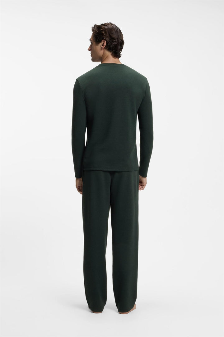 Waffle LS-Shirt Dark Green