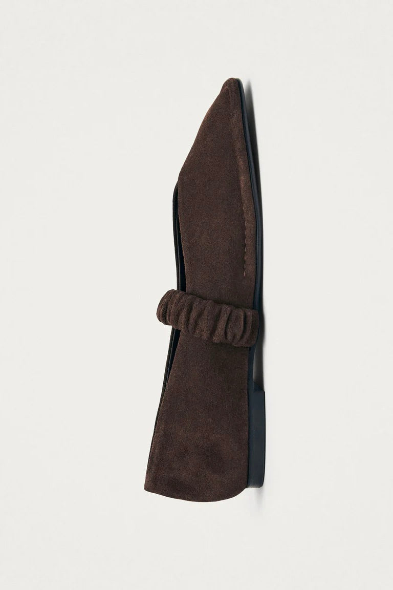 Lautan Suede Brown Leather Ballet Flats