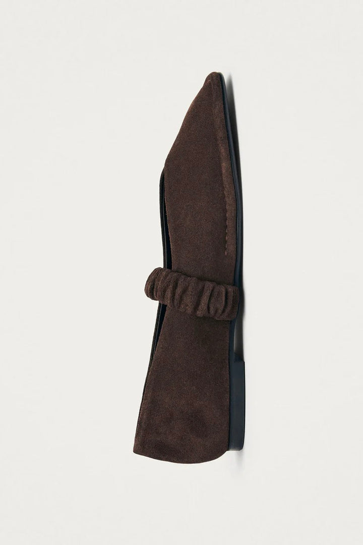 Lautan Suede Brown Leather Ballet Flats