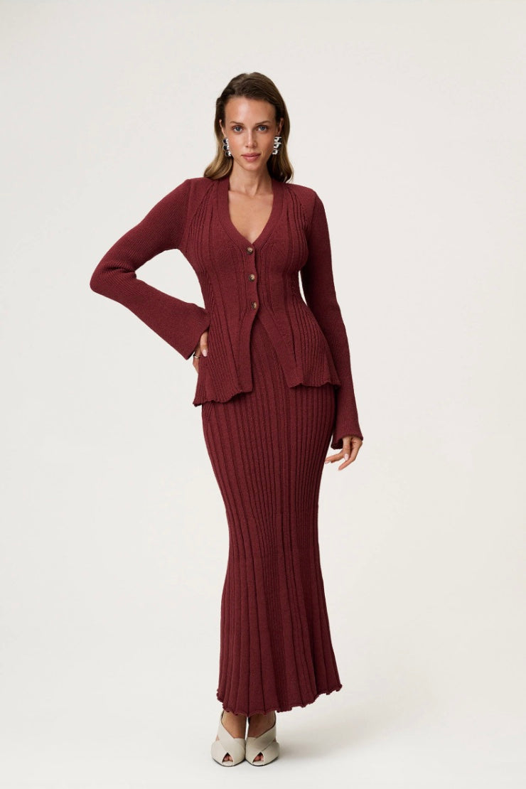 Lugo Cardigan Burgundy