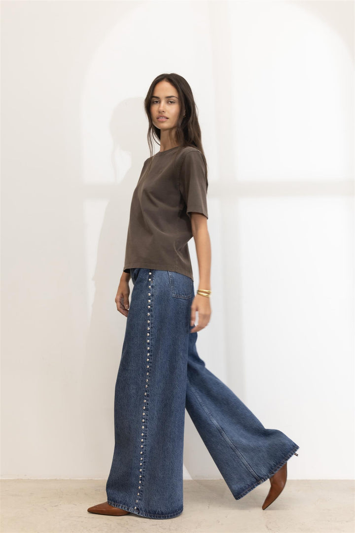 Bailey Studs Jeans Washed Dark Blue