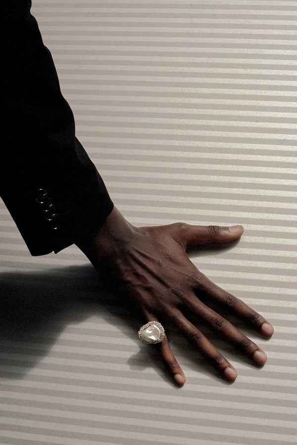 Baroque Diamond Ring Silver