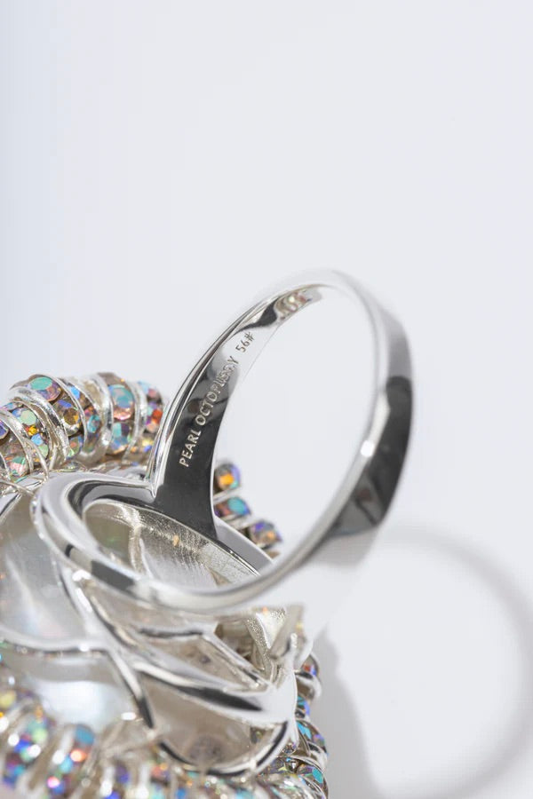Baroque Diamond Ring Silver