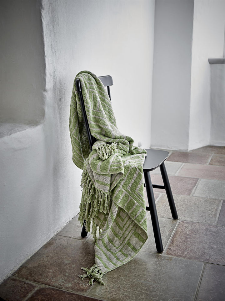 Velva Throw, Green, Recycled Cotton