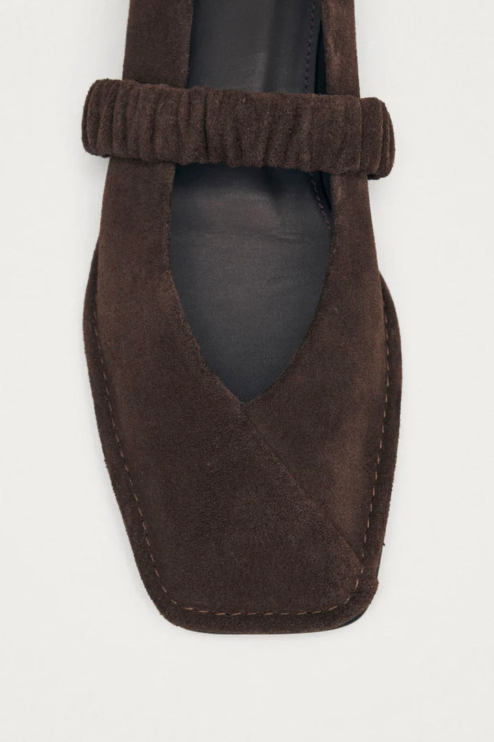 Lautan Suede Brown Leather Ballet Flats