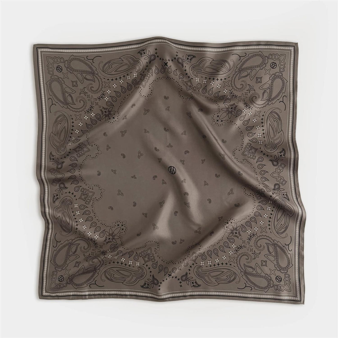 LE SCARF Paisley Scarf Taupe/Black/White 65X65 - Dale