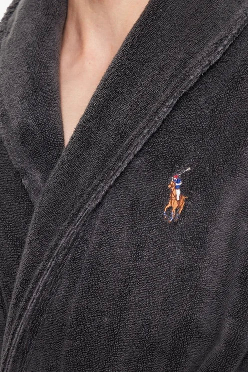 Shawl-Collar Terry Robe Dark Slate