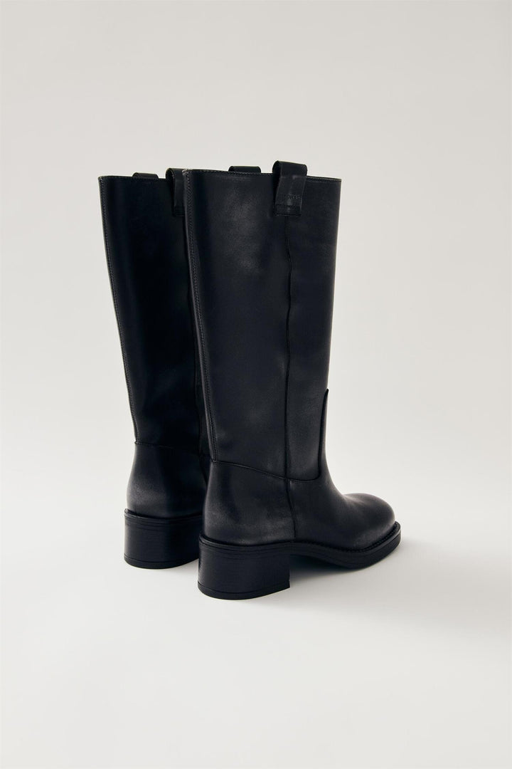 Sajan Black Leather Boots