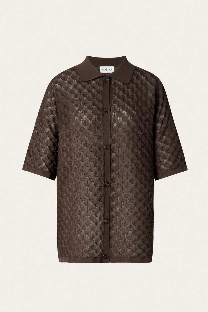 Moa Knitted Shirt Chocolate