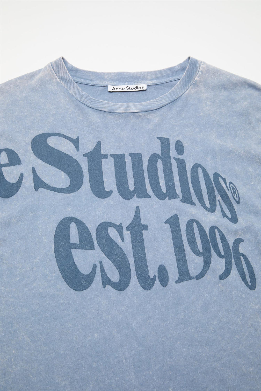 ACNE STUDIOS Relaxed Fit Graphic T-Shirt Dirty Blue - Dale