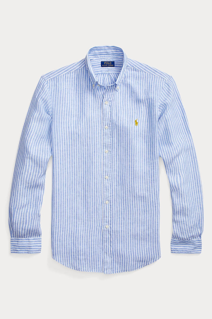 STRIPED LINEN SHIRT CUSTOM FIT