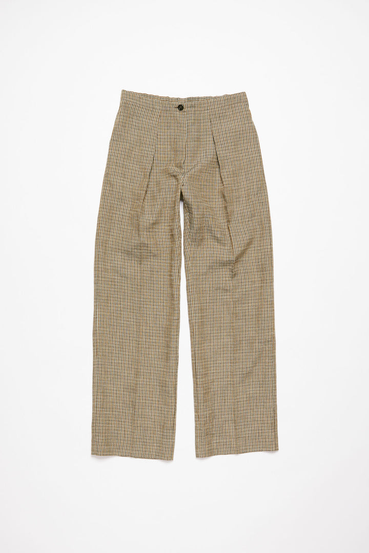 Tailored Linen Blend Trousers - Multi Brown