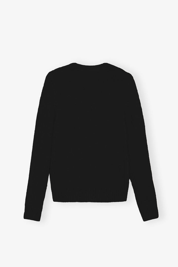 Brushed Alpaca O-Neck Black