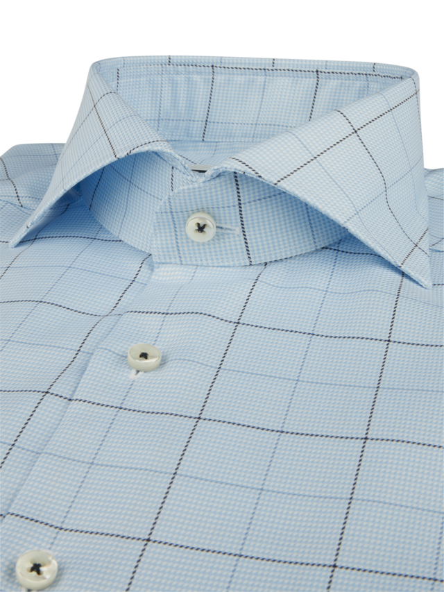 FITTED BODY/11_RC CUFF Light Blue Check