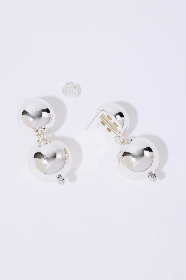 Silver Sphere Studs