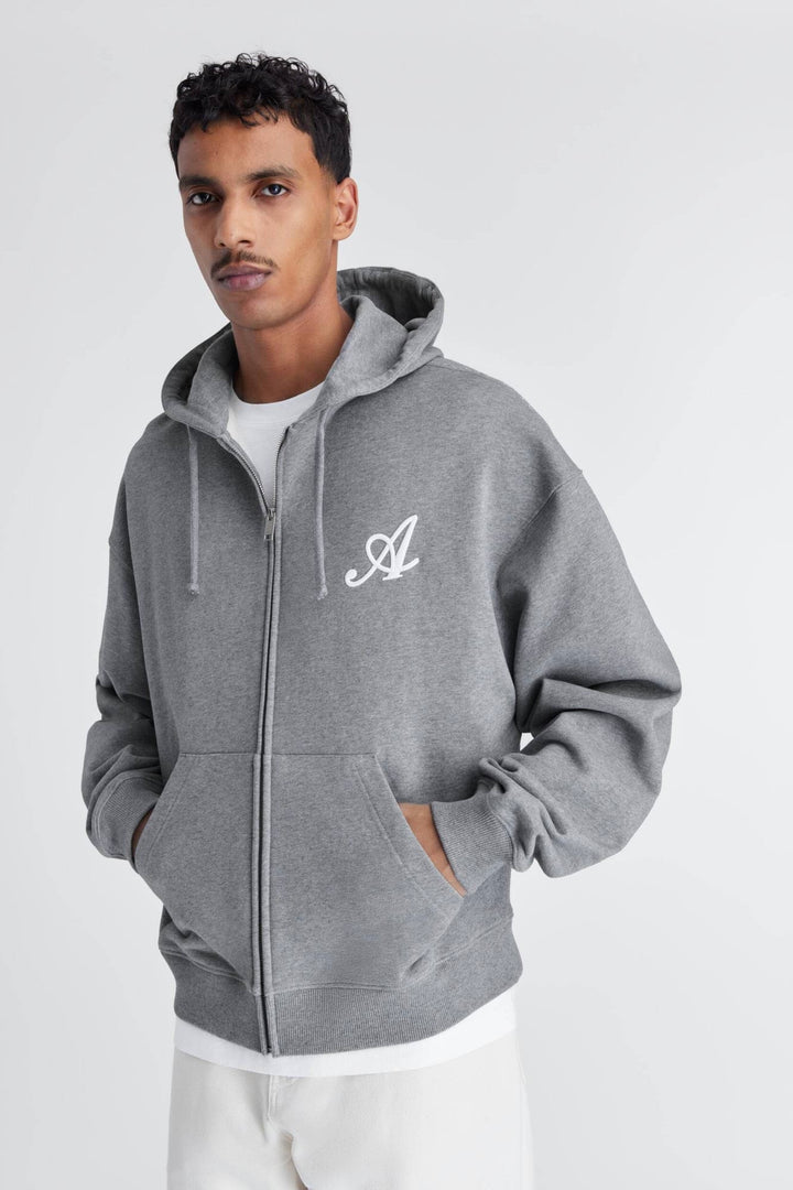 Maine Zip-Up Hoodie Grey Melange