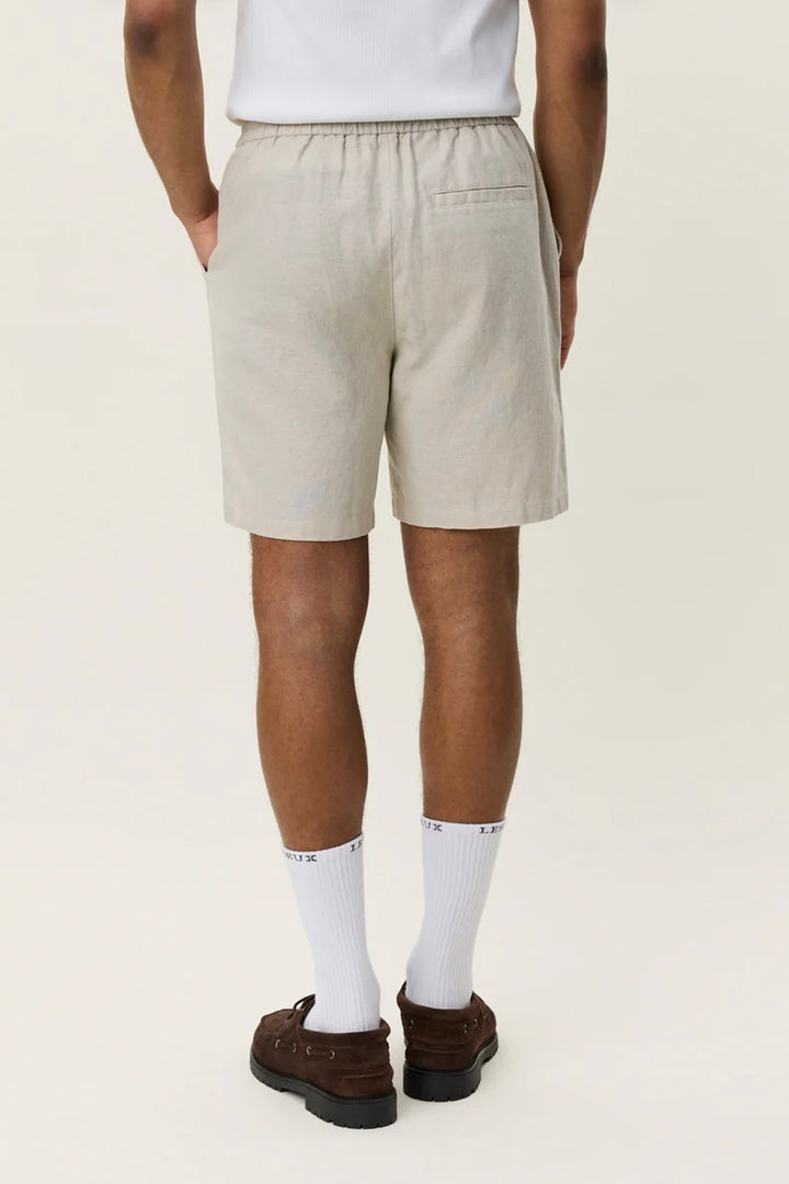 Drawstring Linen Shorts Light Sand