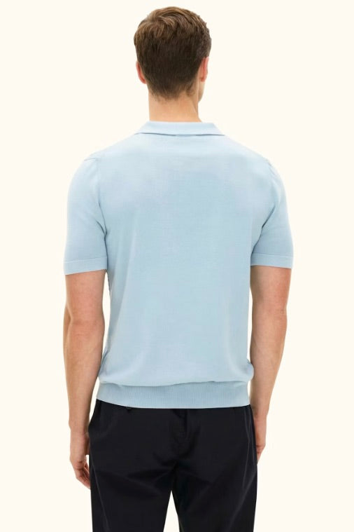 Alf Short Sleeve Poloshirt Chambray BLue