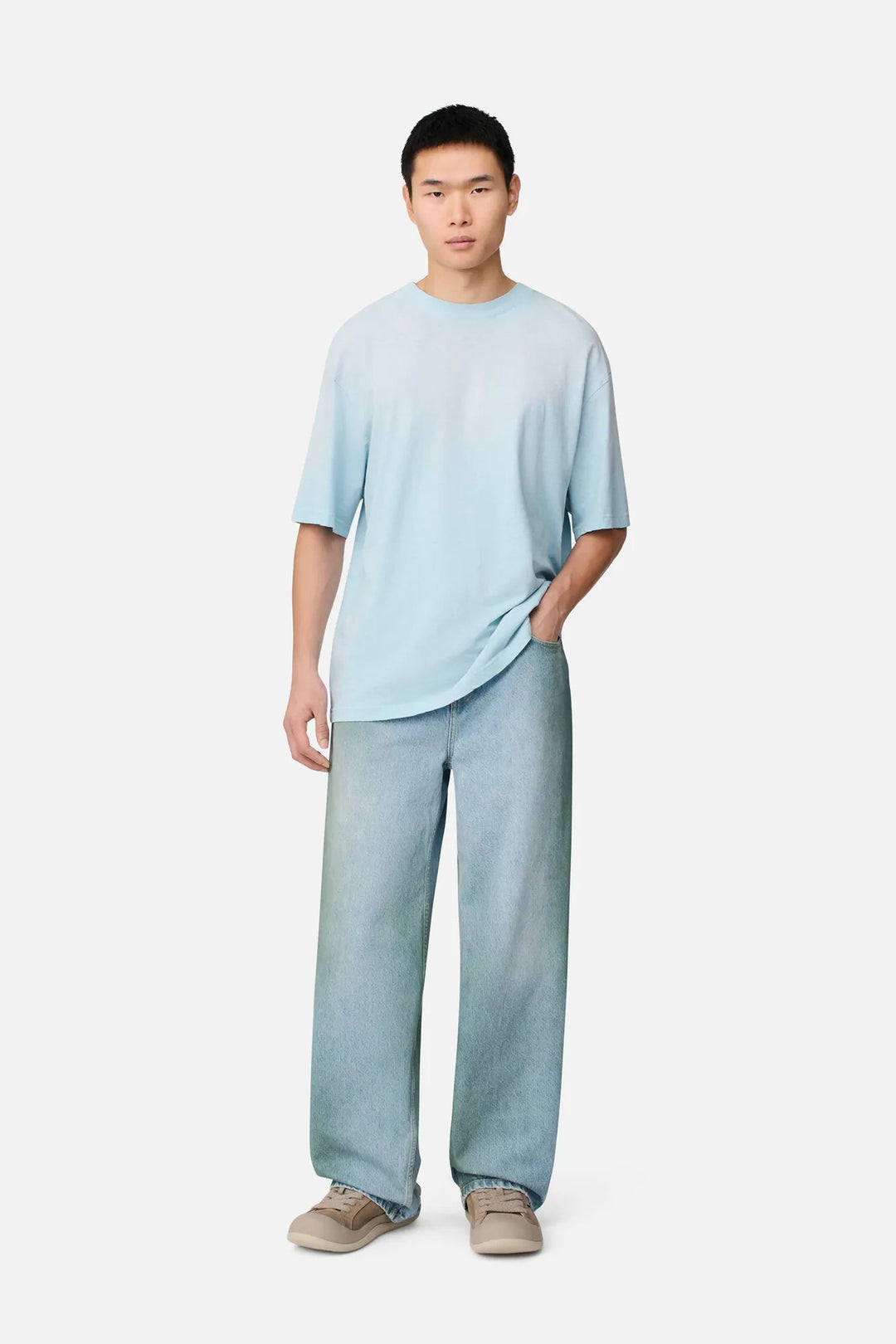 Bubble Reverse T-shirt Powder Blue