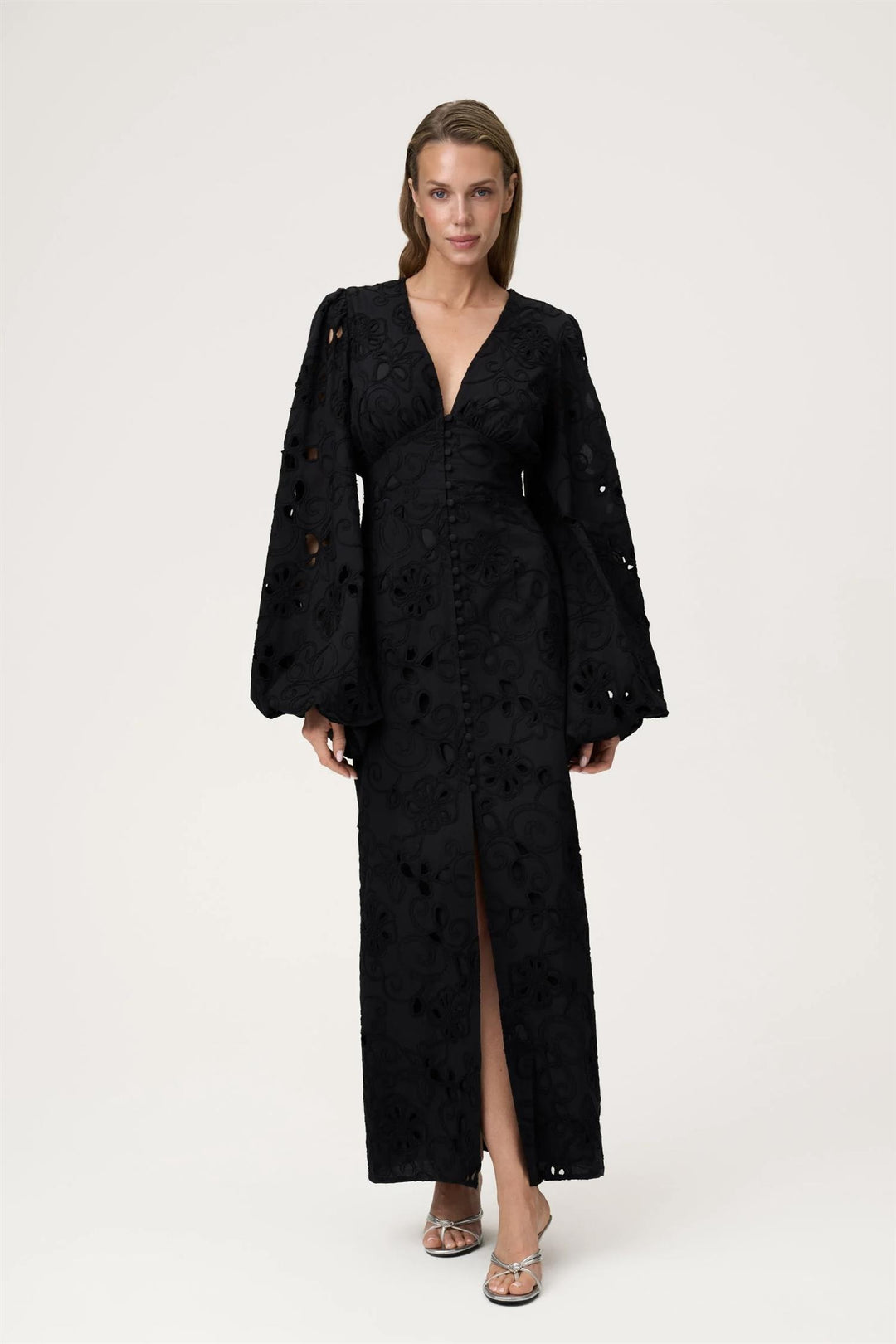 Positano Dress Black Embroidery