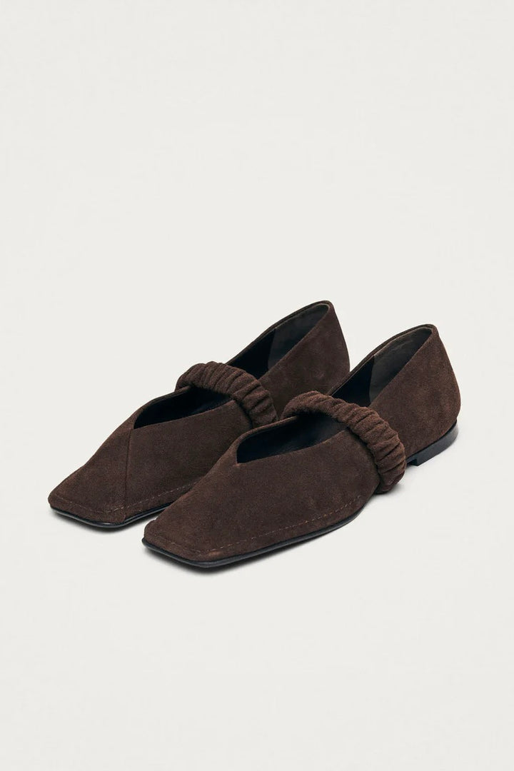 Lautan Suede Brown Leather Ballet Flats