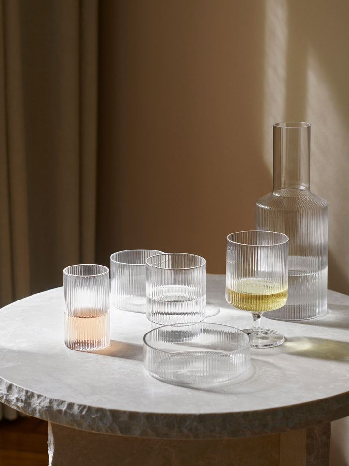 ferm LIVING Ripple Glasses Clear - Set of 4 - Dale